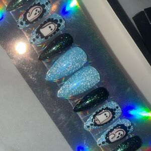 Glitter and Graphic Press-On Nails
